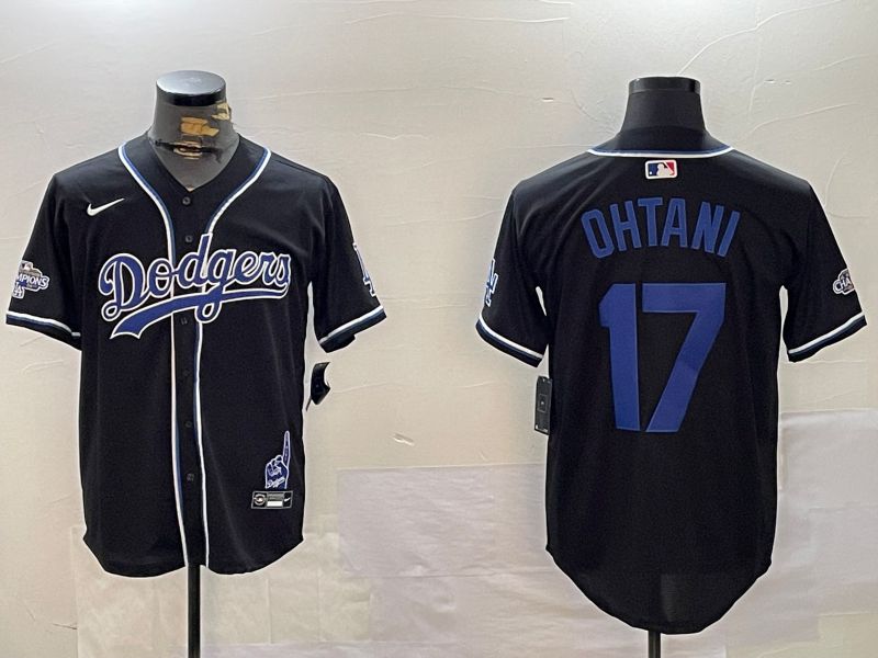 Men Los Angeles Dodgers 17 Ohtani Black Game 2024 Nike MLB Jersey style 1202
